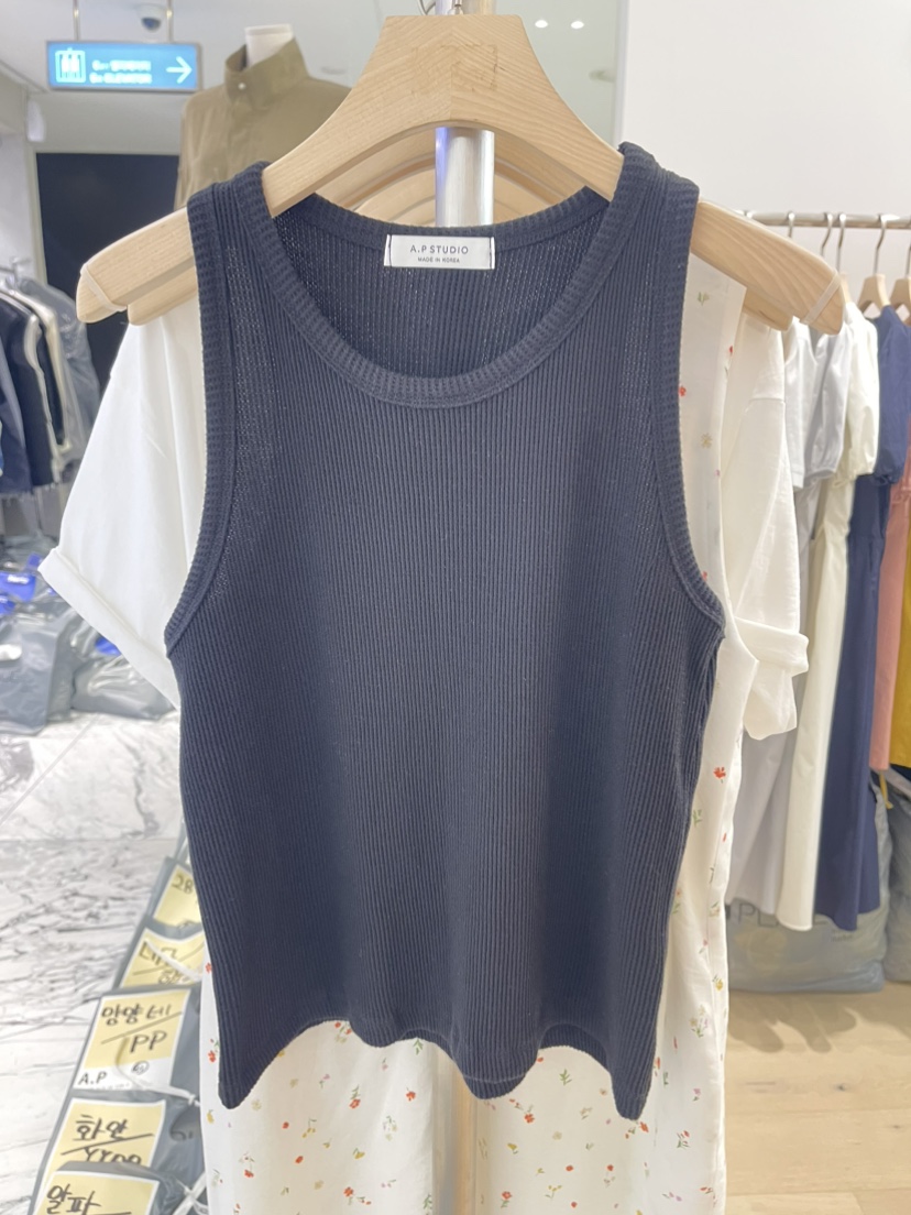 A P-STUDIO韓國直郵女士新品26夏季吊帶背心華夫格格紋A P-STUDIO吊帶/背心圖色4