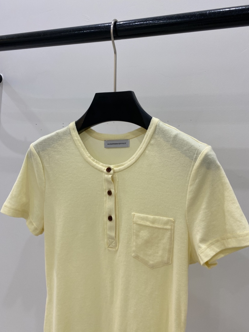 MUSHROOM EFFECT韓國直郵實拍女士新品人氣職業推薦T恤口袋MUSHROOM EFFECTT恤