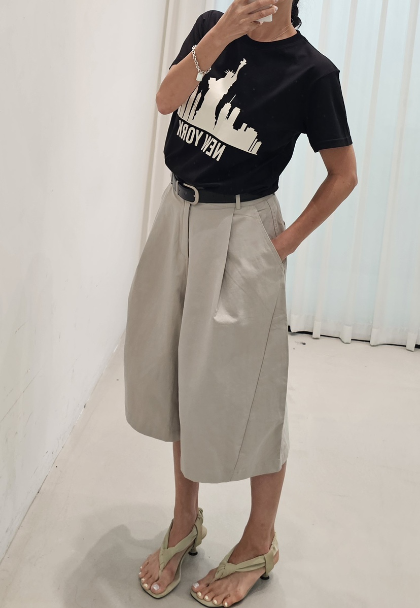 NEOUL韓國東大門代購女士新品職業人氣時尚26春夏短褲不含腰帶NEOUL/ahin雙領標簽短褲