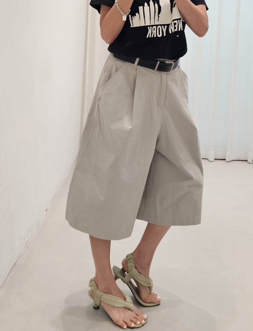 NEOUL韓國東大門代購女士新品職業人氣時尚26春夏短褲不含腰帶NEOUL/ahin雙領標簽短褲