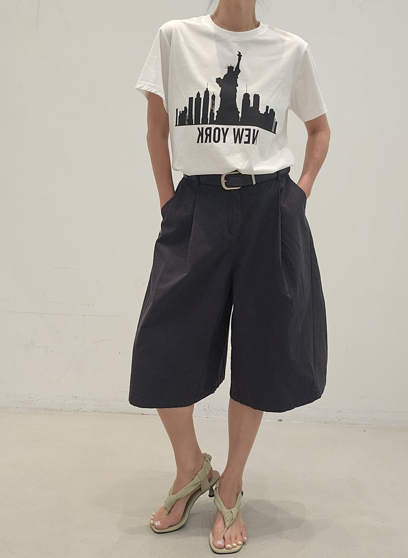 NEOUL韓國東大門代購女士新品職業人氣時尚26春夏短褲不含腰帶NEOUL/ahin雙領標簽短褲