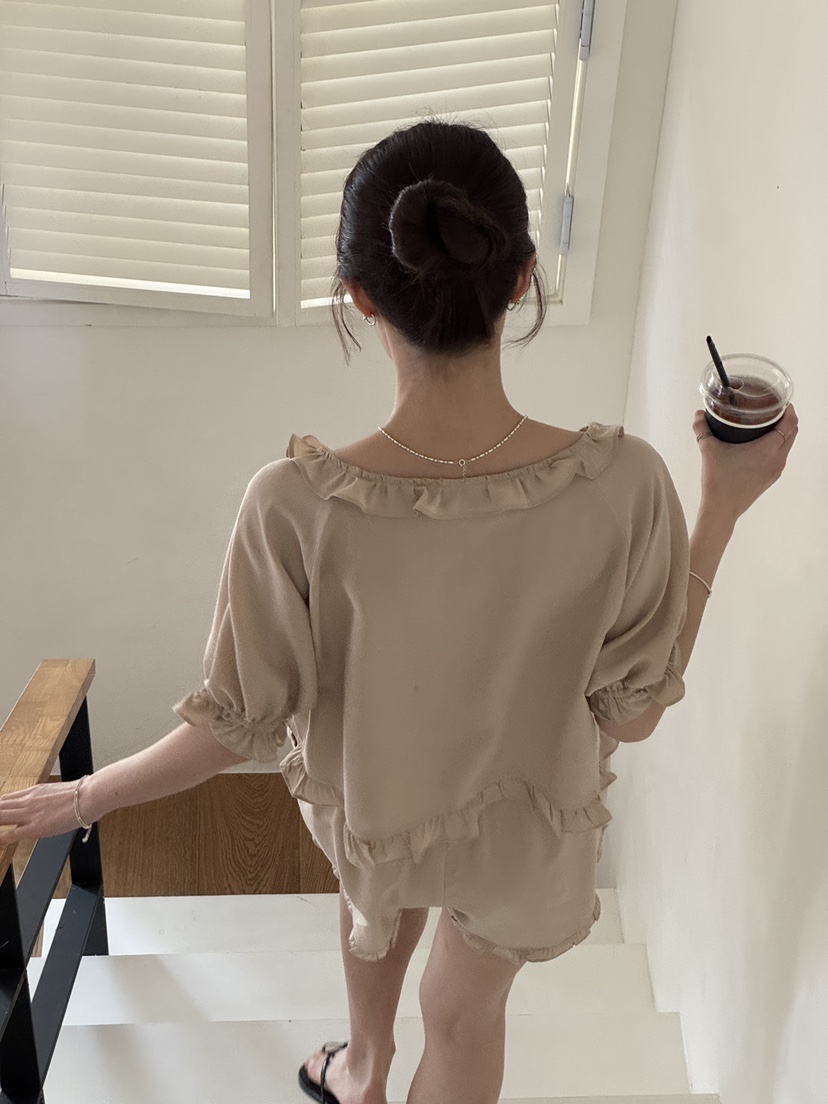 ERUME韓國東大門代購女士新款26春夏休閑26夏季襯衫蕾絲衫ERUME襯衫/蕾絲衫