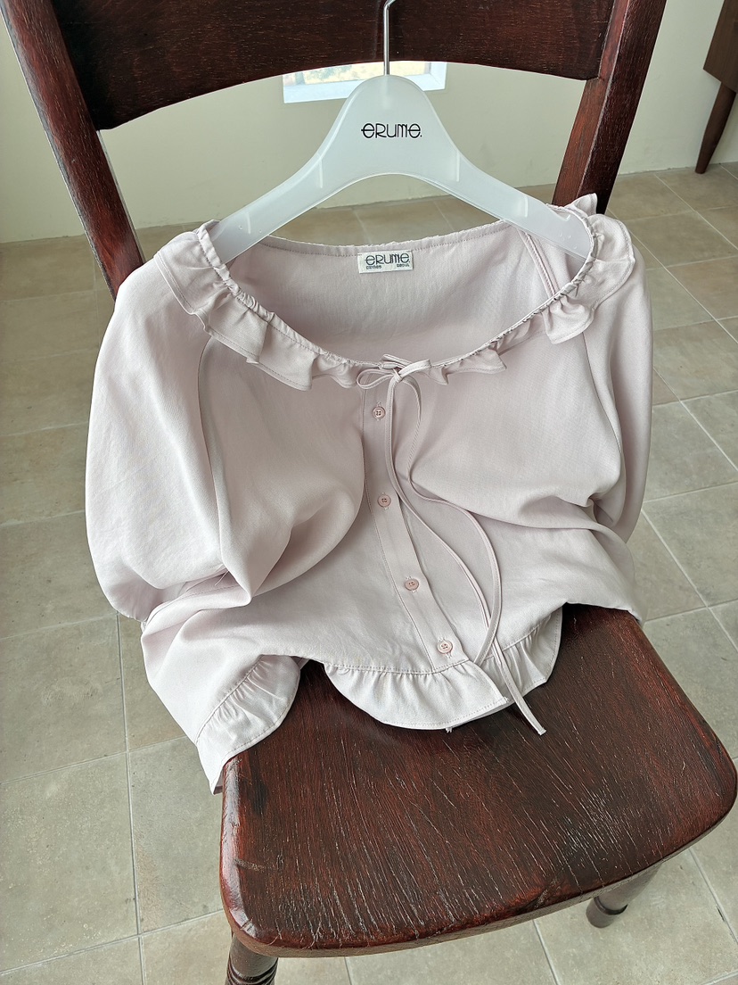 ERUME韓國東大門代購女士新款26春夏休閑26夏季襯衫蕾絲衫ERUME襯衫/蕾絲衫