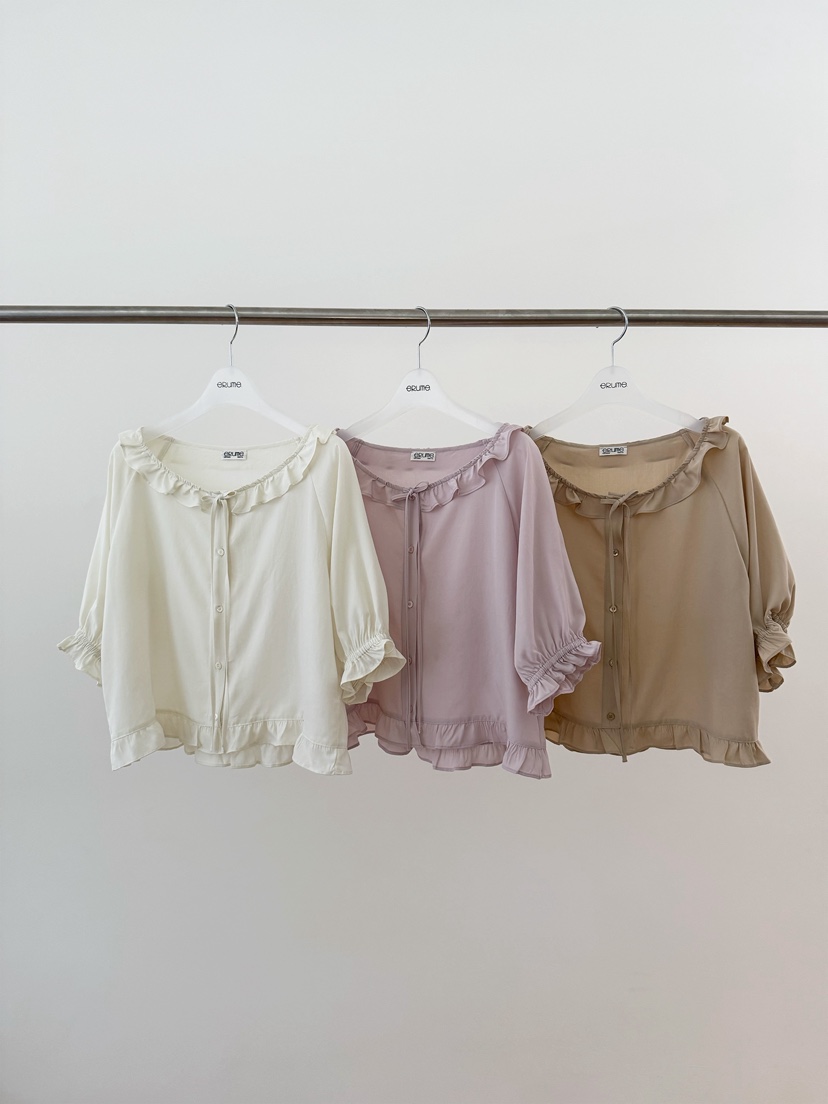 ERUME韓國東大門代購女士新款26春夏休閑26夏季襯衫蕾絲衫ERUME襯衫/蕾絲衫