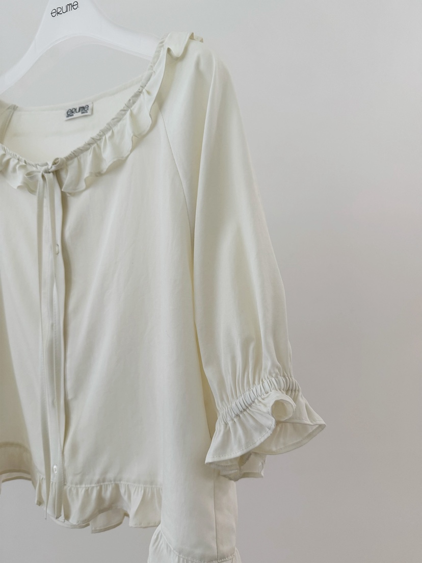 ERUME韓國東大門代購女士新款26春夏休閑26夏季襯衫蕾絲衫ERUME襯衫/蕾絲衫