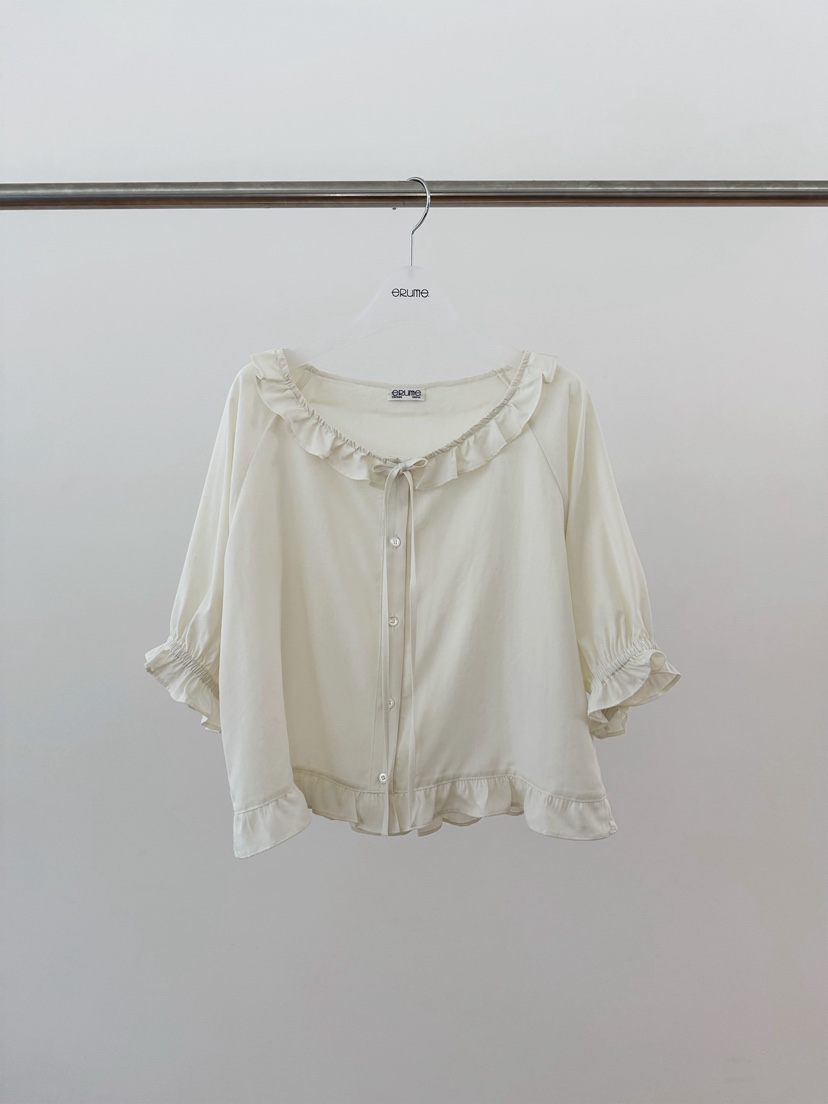 ERUME韓國東大門代購女士新款26春夏休閑26夏季襯衫蕾絲衫ERUME襯衫/蕾絲衫圖色1