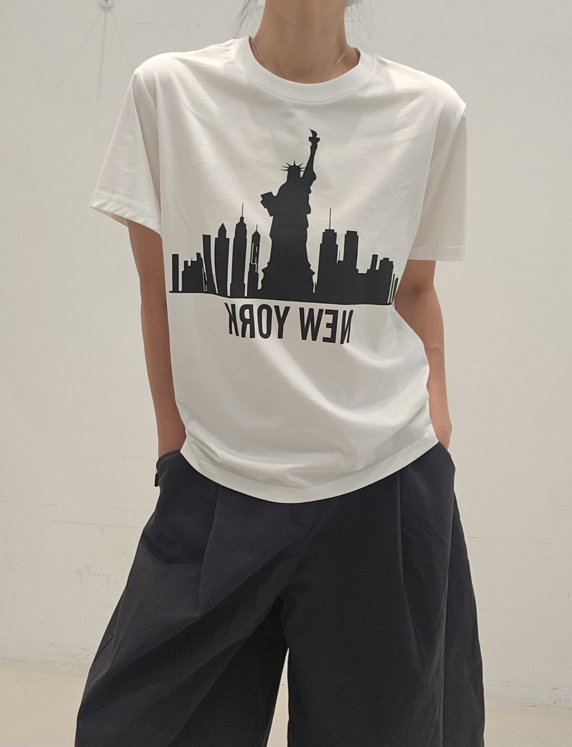 NEOUL韓國直郵女裝新款熱賣推薦職業時尚休閑人氣26春夏T恤NEOUL/ahin雙領標簽T恤