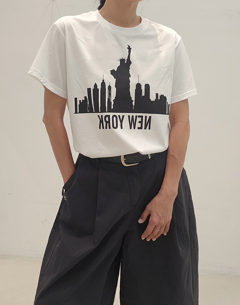 NEOUL韓國直郵女裝新款熱賣推薦職業時尚休閑人氣26春夏T恤NEOUL/ahin雙領標簽T恤