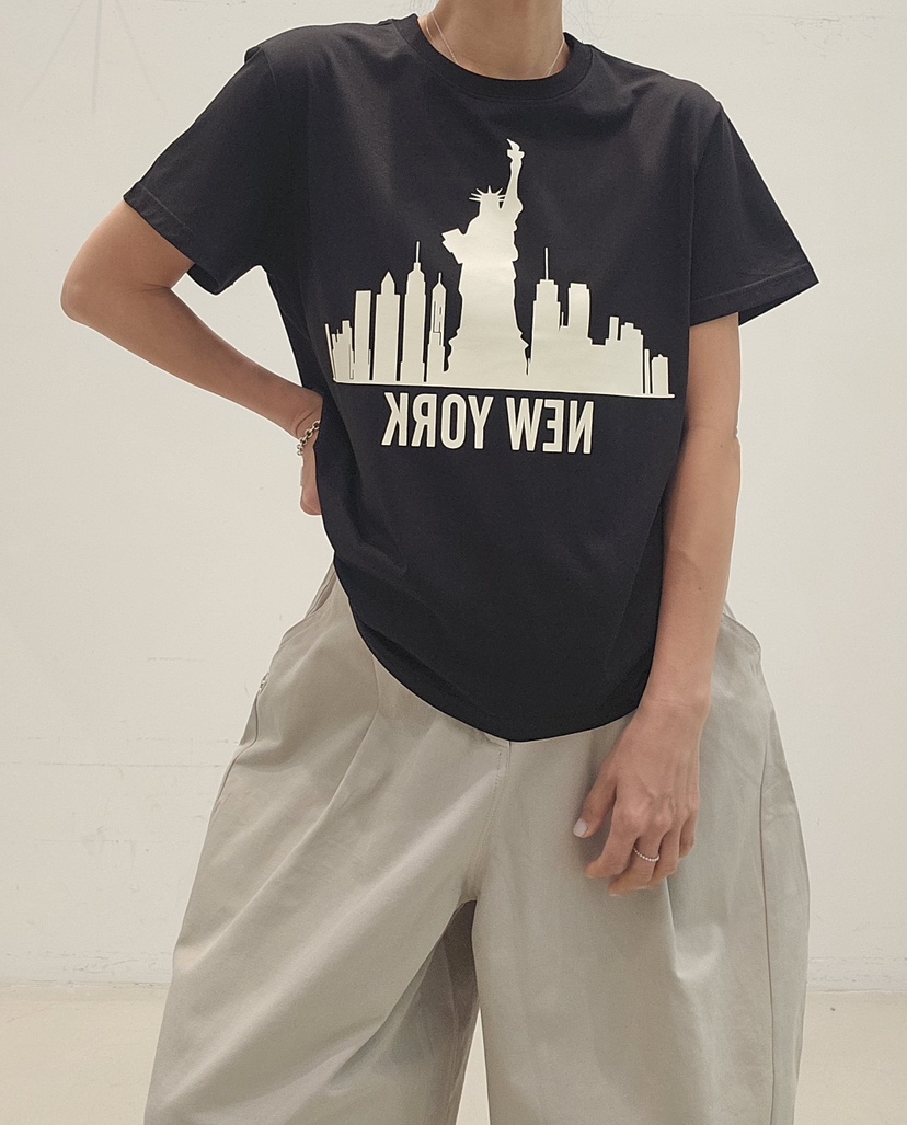 NEOUL韓國直郵女裝新款熱賣推薦職業時尚休閑人氣26春夏T恤NEOUL/ahin雙領標簽T恤