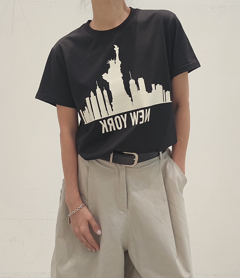 NEOUL韓國直郵女裝新款熱賣推薦職業時尚休閑人氣26春夏T恤NEOUL/ahin雙領標簽T恤