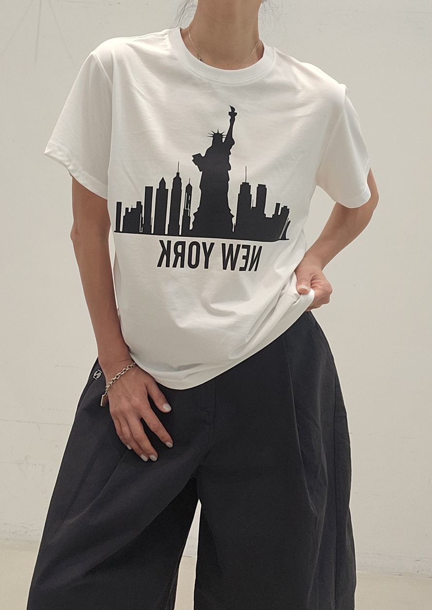 NEOUL韓國直郵女裝新款熱賣推薦職業時尚休閑人氣26春夏T恤NEOUL/ahin雙領標簽T恤圖色1