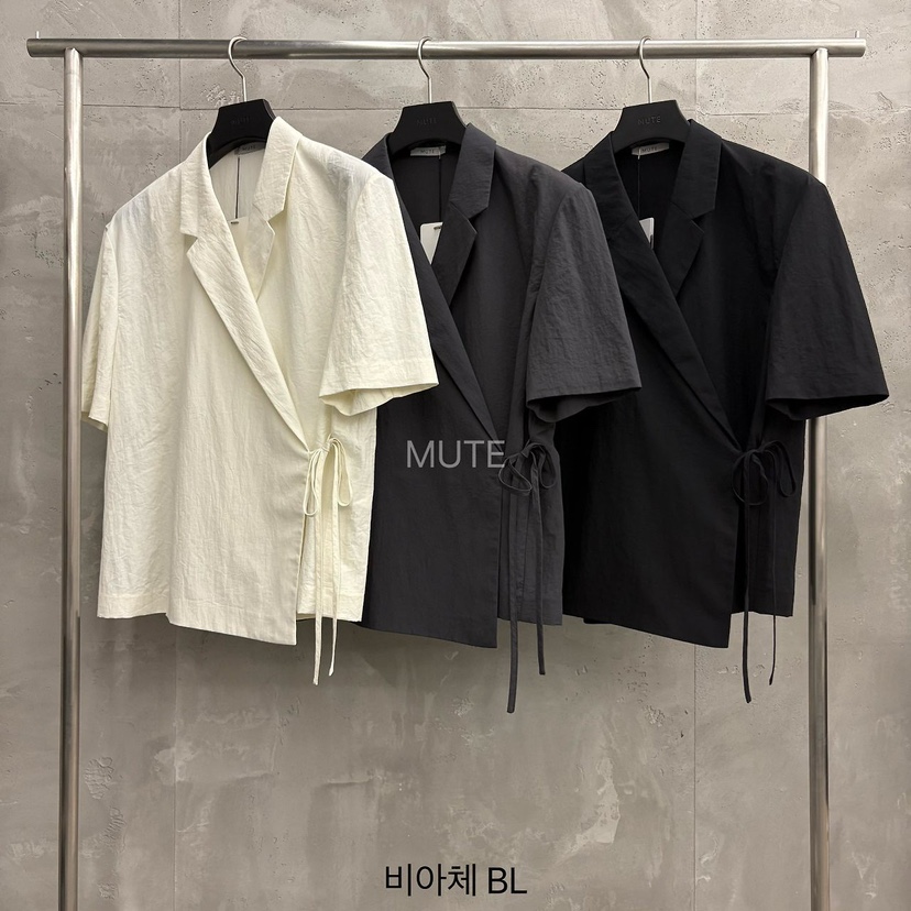 MUTE-P韓國東大門代購女士新款26春夏推薦人氣襯衫蕾絲衫MUTE襯衫/蕾絲衫