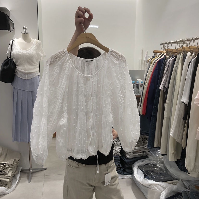 ANN MARGRET東大門實拍韓國女裝新品26春夏襯衫蕾絲衫GRETA.Y襯衫/蕾絲衫圖色1