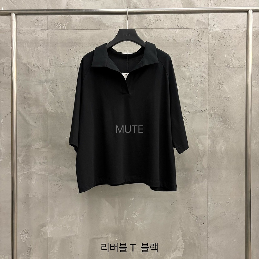 MUTE-P東大門實拍韓國女裝新款職業休閑26春夏熱賣推薦T恤MUTET恤圖色4黑色