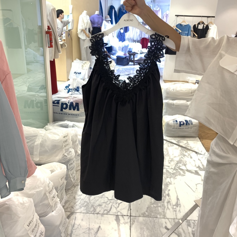 ALMOND韓國直郵女士新品時尚26春夏休閑人氣襯衫蕾絲衫刺繡ALMOND襯衫/蕾絲衫圖色2