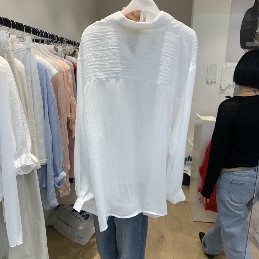 RUMIRU/AWEAR韓國東大門代購女裝新款26春夏襯衫蕾絲衫含圍巾褶皺awear/RUMIRU襯衫/蕾絲衫