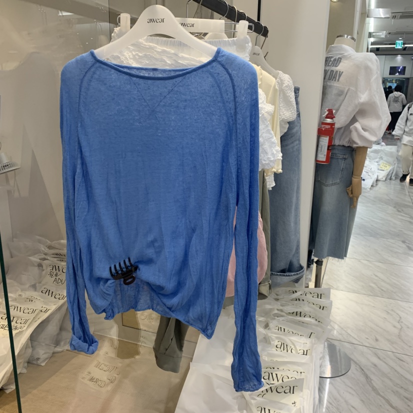 RUMIRU/AWEAR韓國直郵實拍女士新品26春夏休閑針織衫褶裥awear/RUMIRU針織衫圖色1