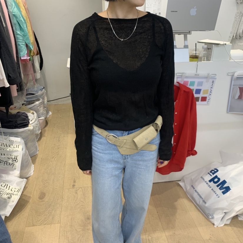 RUMIRU/AWEAR韓國直郵實拍女士新品26春夏休閑針織衫褶裥awear/RUMIRU針織衫圖色3