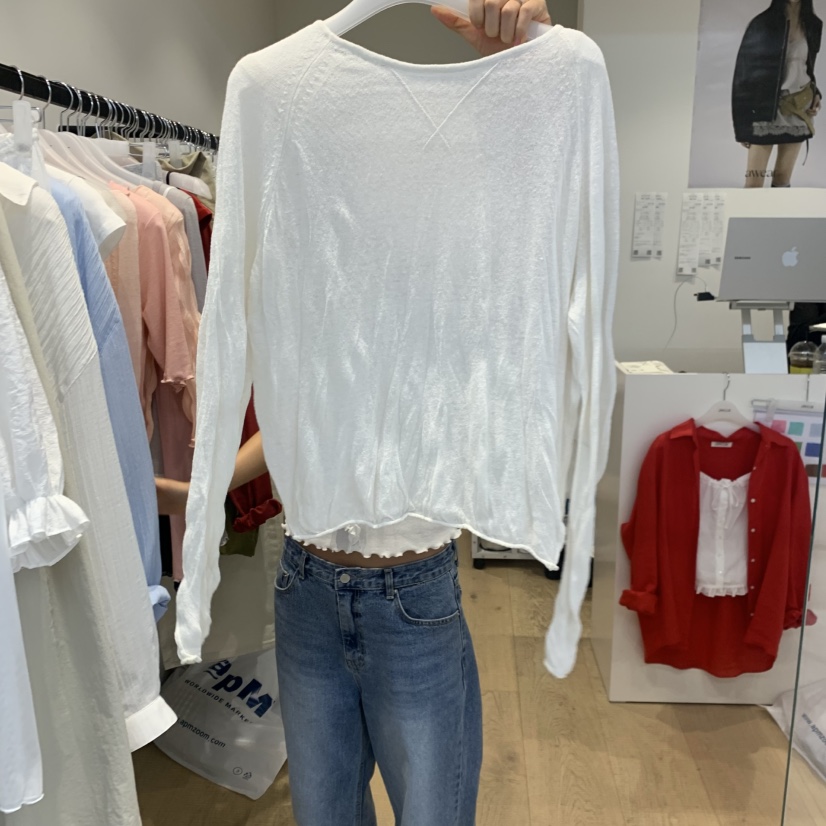 RUMIRU/AWEAR韓國直郵實拍女士新品26春夏休閑針織衫褶裥awear/RUMIRU針織衫圖色4