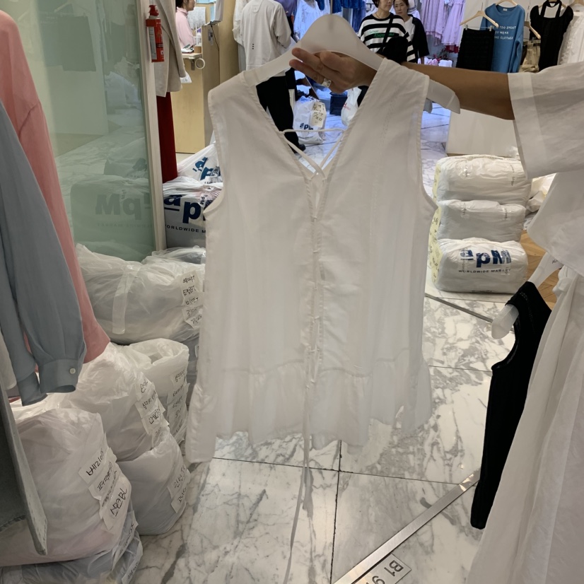 ALMOND韓國代購女裝新品26夏季熱賣休閑職業時尚襯衫蕾絲衫ALMOND襯衫/蕾絲衫