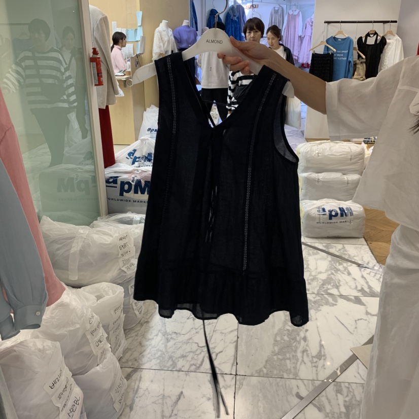 ALMOND韓國代購女裝新品26夏季熱賣休閑職業時尚襯衫蕾絲衫ALMOND襯衫/蕾絲衫圖色2