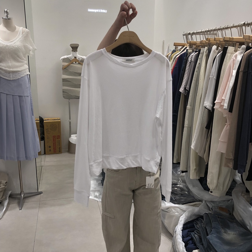 ANN MARGRET韓國東大門代購女士新款推薦長袖T恤GRETA.Y長袖T恤圖色1