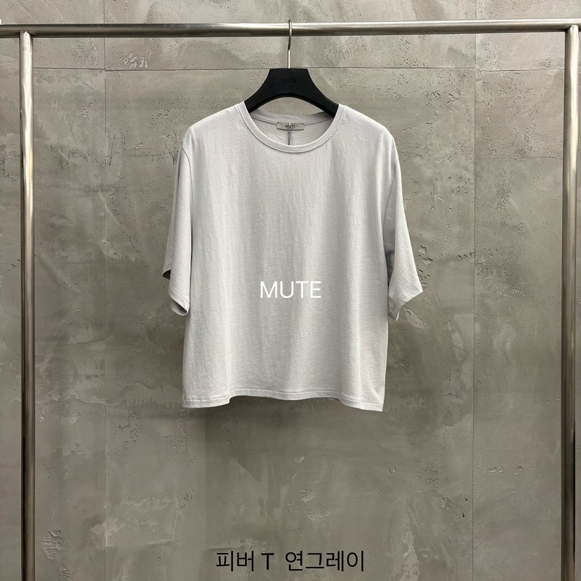 MUTE-P東大門實拍韓國女士新款推薦職業人氣熱賣26夏季T恤MUTET恤圖色2灰色