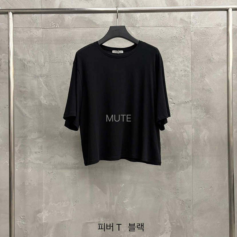 MUTE-P東大門實拍韓國女士新款推薦職業人氣熱賣26夏季T恤MUTET恤圖色4黑色