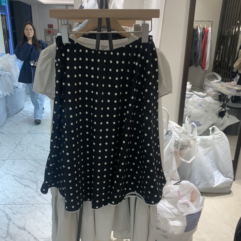 RAWROW韓國東大門代購女士新款熱賣時尚半身裙中短裙圓點裙RAWROW半身裙/中短裙