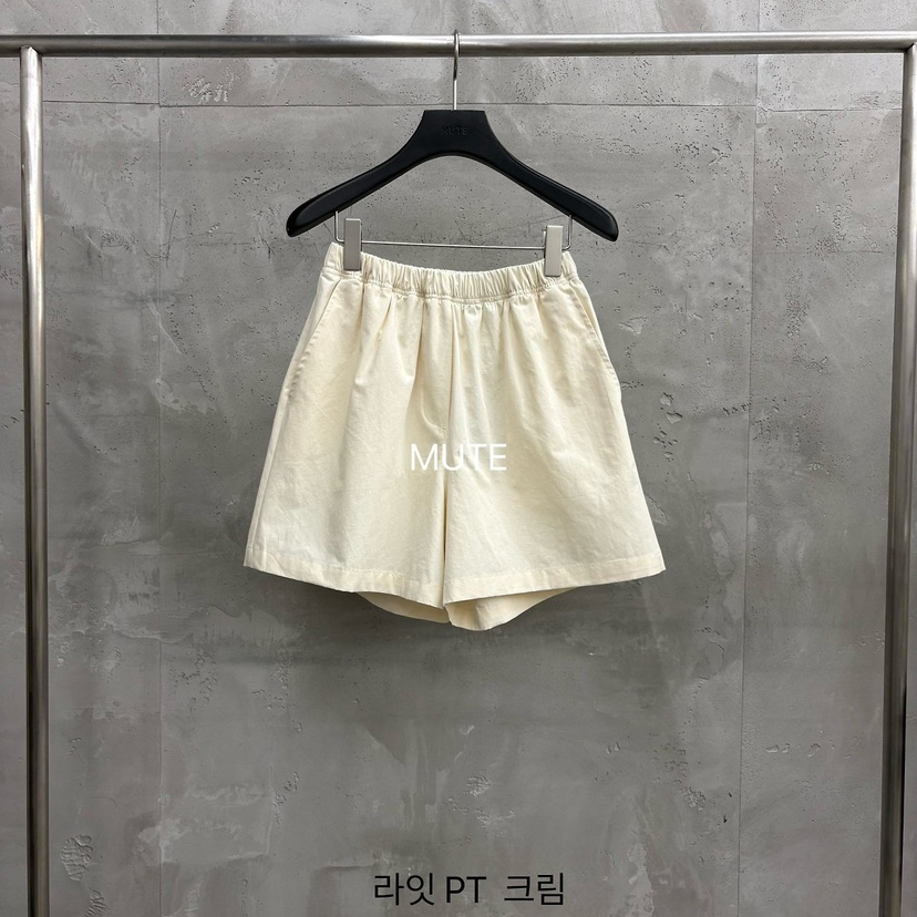 MUTE-P韓國直郵女士新款推薦職業26春夏熱賣時尚休閑短褲MUTE短褲圖色2奶油色