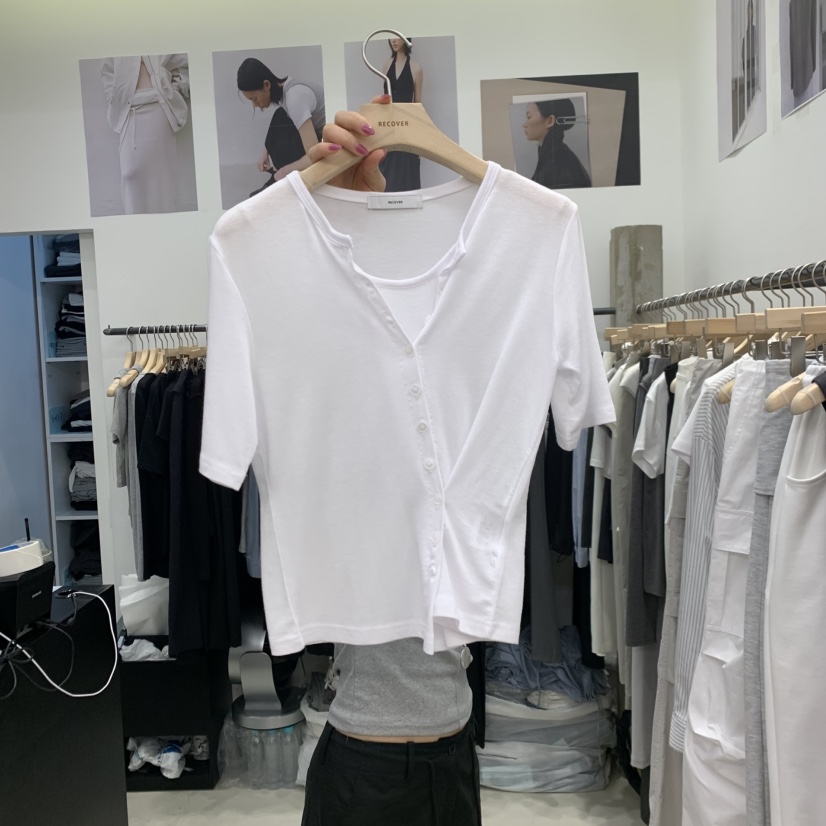 RECOVER韓國直郵女裝新款人氣時尚26春夏推薦休閑T恤假兩件RECOVER/MOMENTT恤圖色1