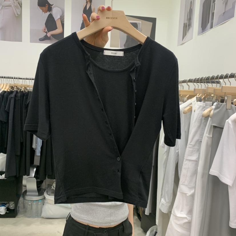 RECOVER韓國直郵女裝新款人氣時尚26春夏推薦休閑T恤假兩件RECOVER/MOMENTT恤圖色3