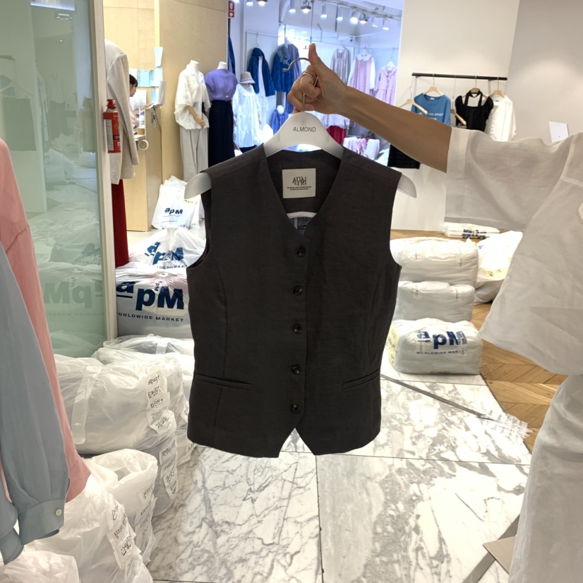 ALMOND韓國東大門直郵女裝新款休閑26春夏職業26夏季馬甲ALMOND馬甲圖色2