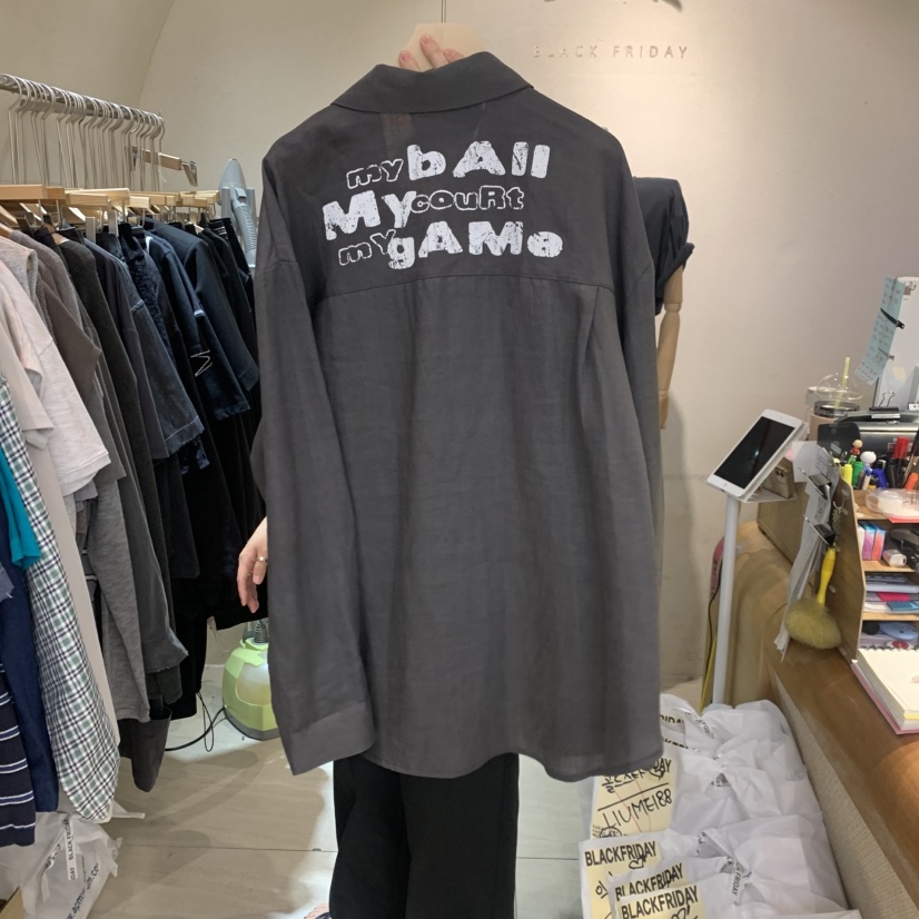 BLACKFRIDAY韓國東大門代購女裝新品人氣襯衫蕾絲衫亞麻布BLACK FRIDAY襯衫/蕾絲衫