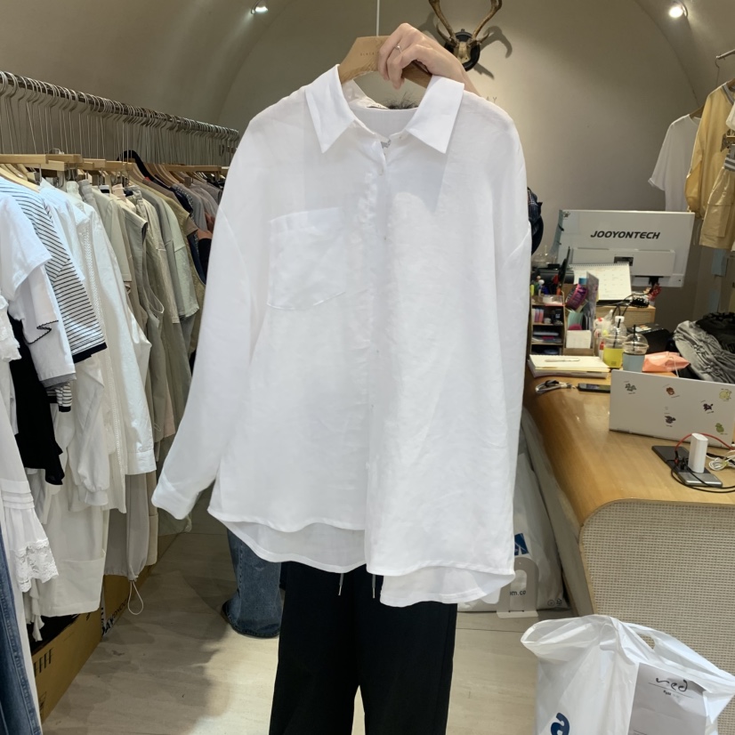 BLACKFRIDAY韓國東大門代購女裝新品人氣襯衫蕾絲衫亞麻布BLACK FRIDAY襯衫/蕾絲衫圖色1