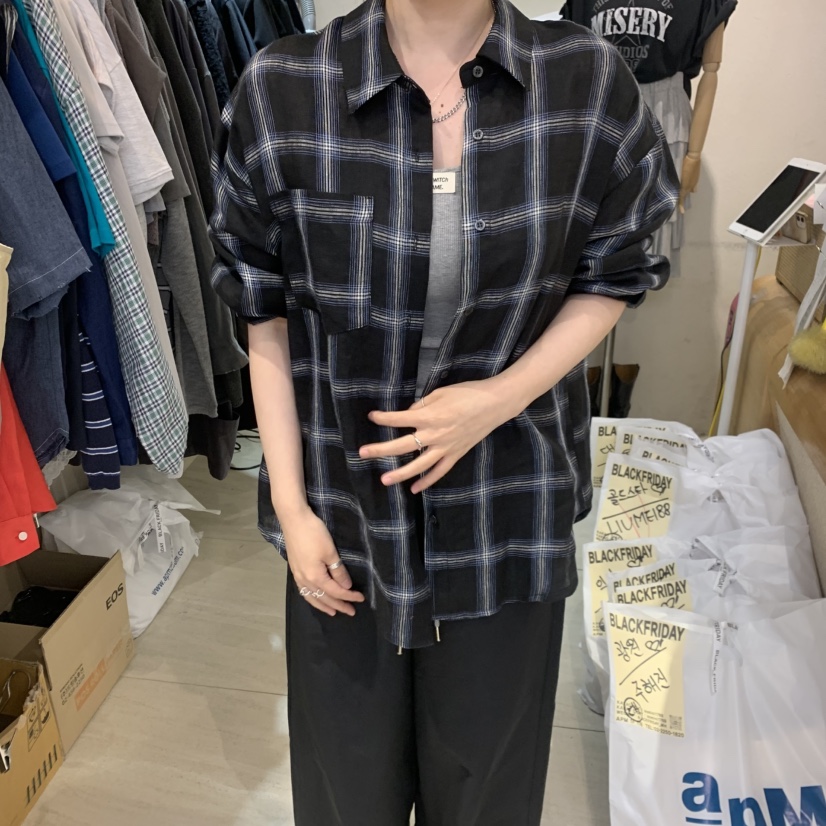 BLACKFRIDAY韓國東大門代購女裝新品人氣襯衫蕾絲衫亞麻布BLACK FRIDAY襯衫/蕾絲衫圖色4