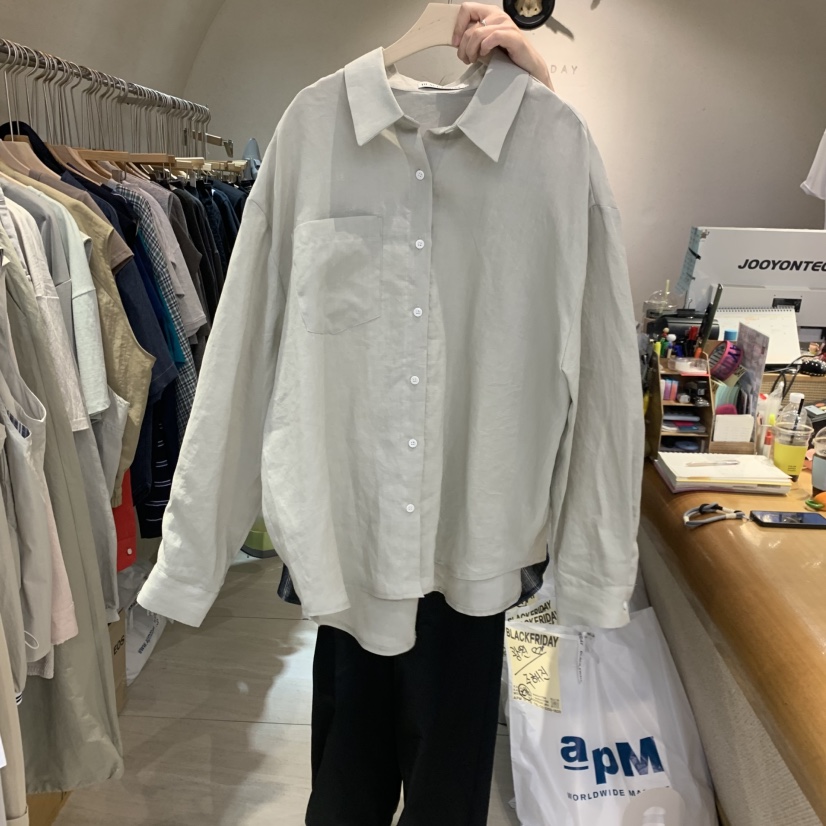 BLACKFRIDAY韓國東大門代購女裝新品人氣襯衫蕾絲衫亞麻布BLACK FRIDAY襯衫/蕾絲衫圖色5