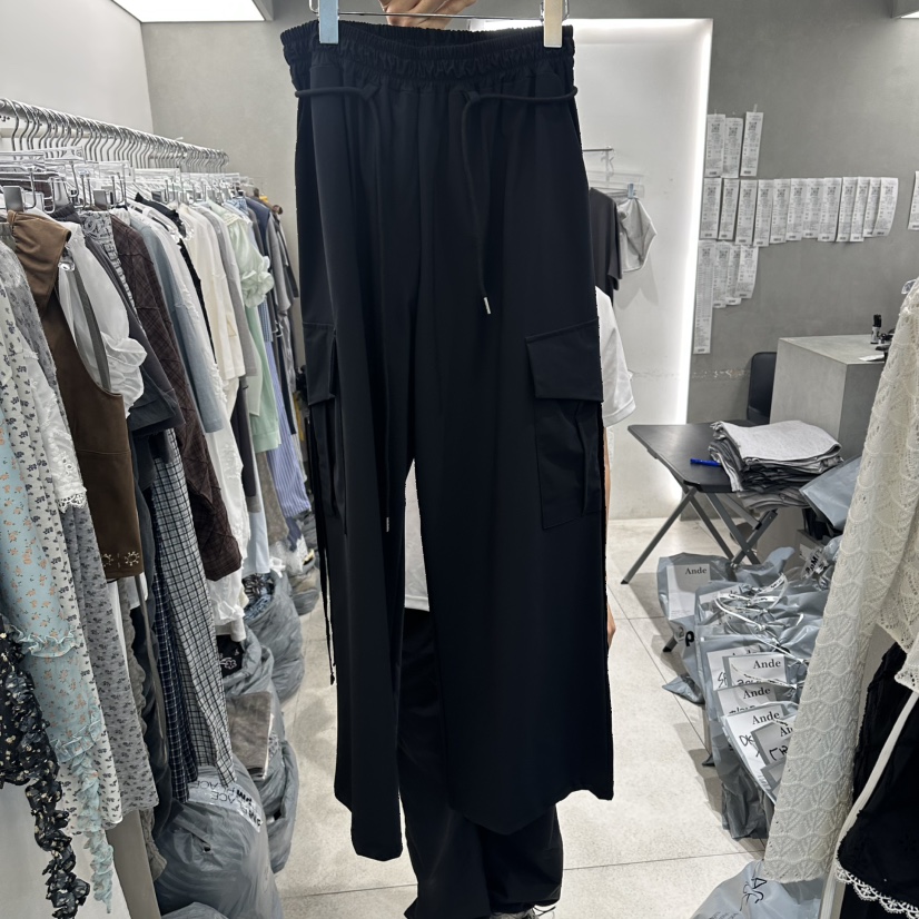 ANDE韓國直郵實拍女士新款休閑26春夏推薦職業休閑褲含腰繩Ande休閑褲圖色2