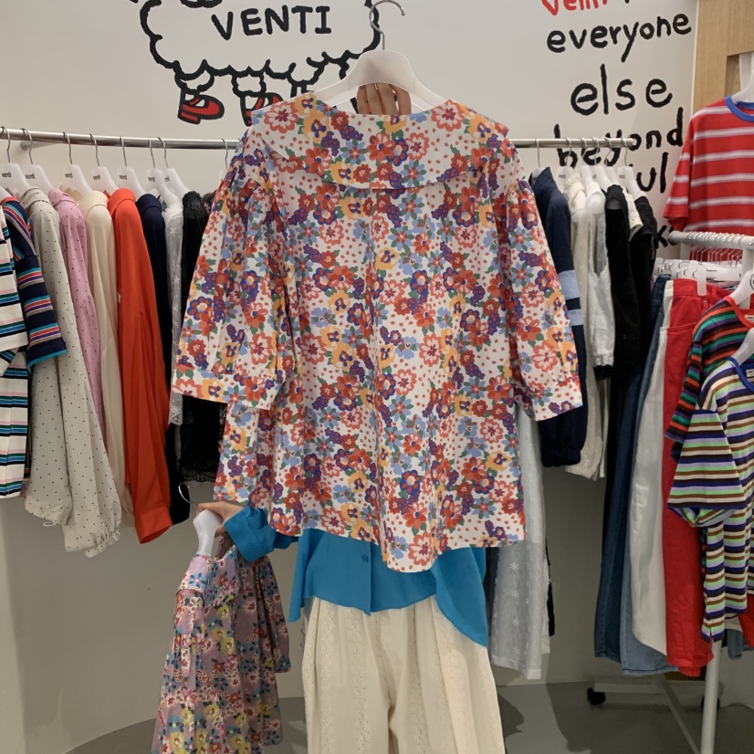 VENTI東大門實拍韓國女士新品人氣26春夏職業休閑襯衫蕾絲衫VENTI襯衫/蕾絲衫
