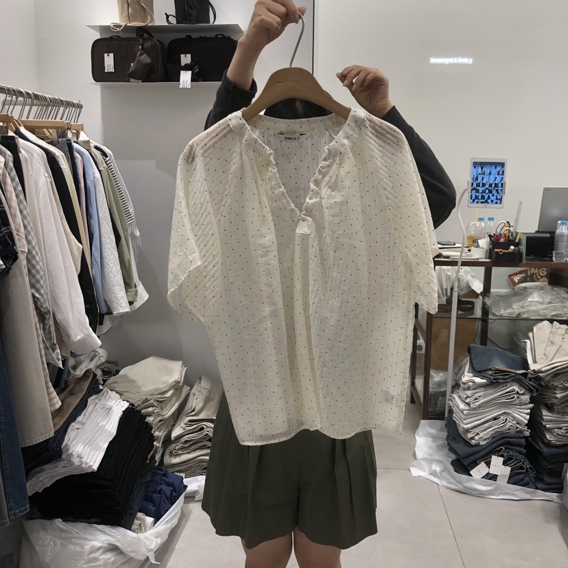 ANN MARGRET韓國直郵女士新款休閑襯衫蕾絲衫GRETA.Y襯衫/蕾絲衫圖色2