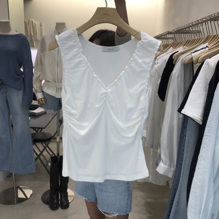 PHILO韓國直郵實拍女士新款26夏季熱賣職業推薦時尚吊帶背心PHILO吊帶/背心圖色1