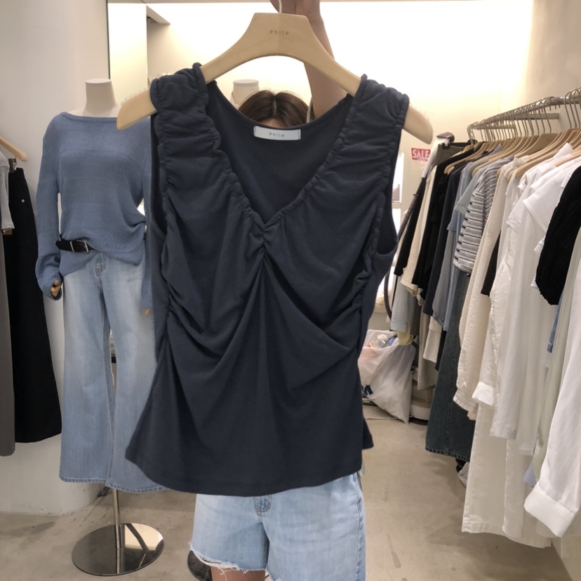 PHILO韓國直郵實拍女士新款26夏季熱賣職業推薦時尚吊帶背心PHILO吊帶/背心圖色2