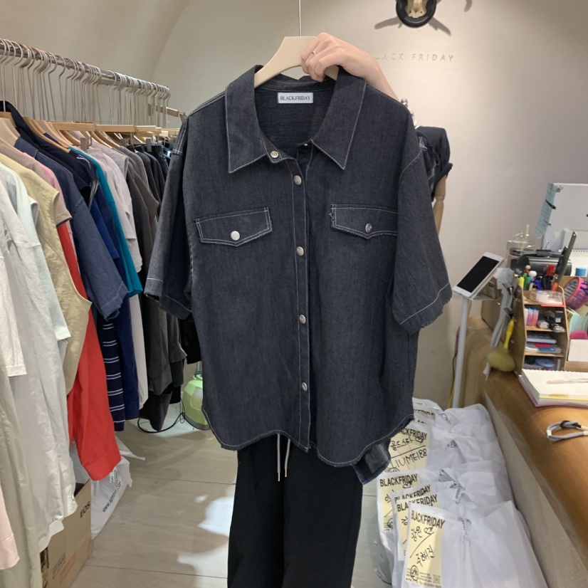 BLACKFRIDAY東大門實拍韓國女裝新款26夏季職業襯衫蕾絲衫BLACK FRIDAY襯衫/蕾絲衫圖色2