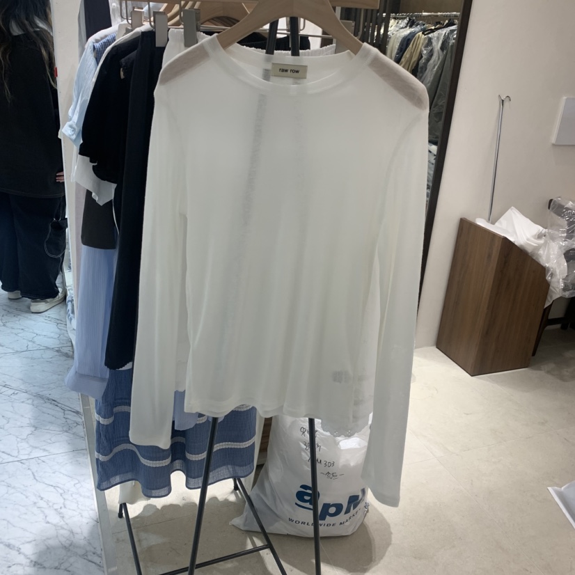 RAWROW東大門實拍韓國女士新品休閑時尚職業推薦長袖T恤透明RAWROW長袖T恤圖色2