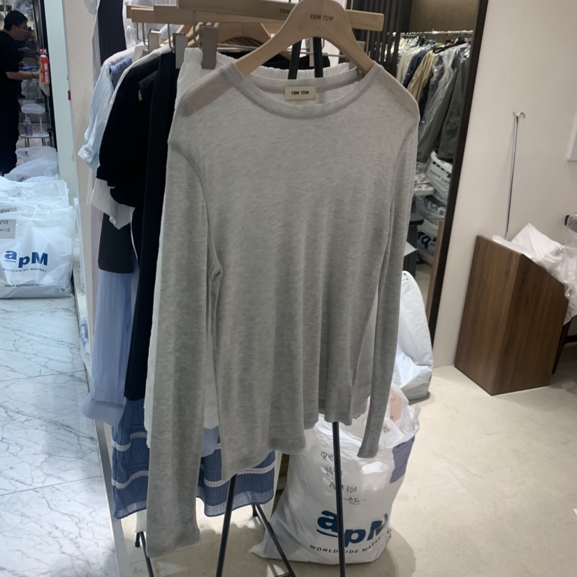 RAWROW東大門實拍韓國女士新品休閑時尚職業推薦長袖T恤透明RAWROW長袖T恤圖色3