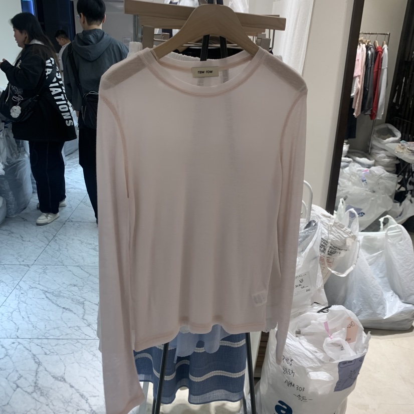 RAWROW東大門實拍韓國女士新品休閑時尚職業推薦長袖T恤透明RAWROW長袖T恤圖色4
