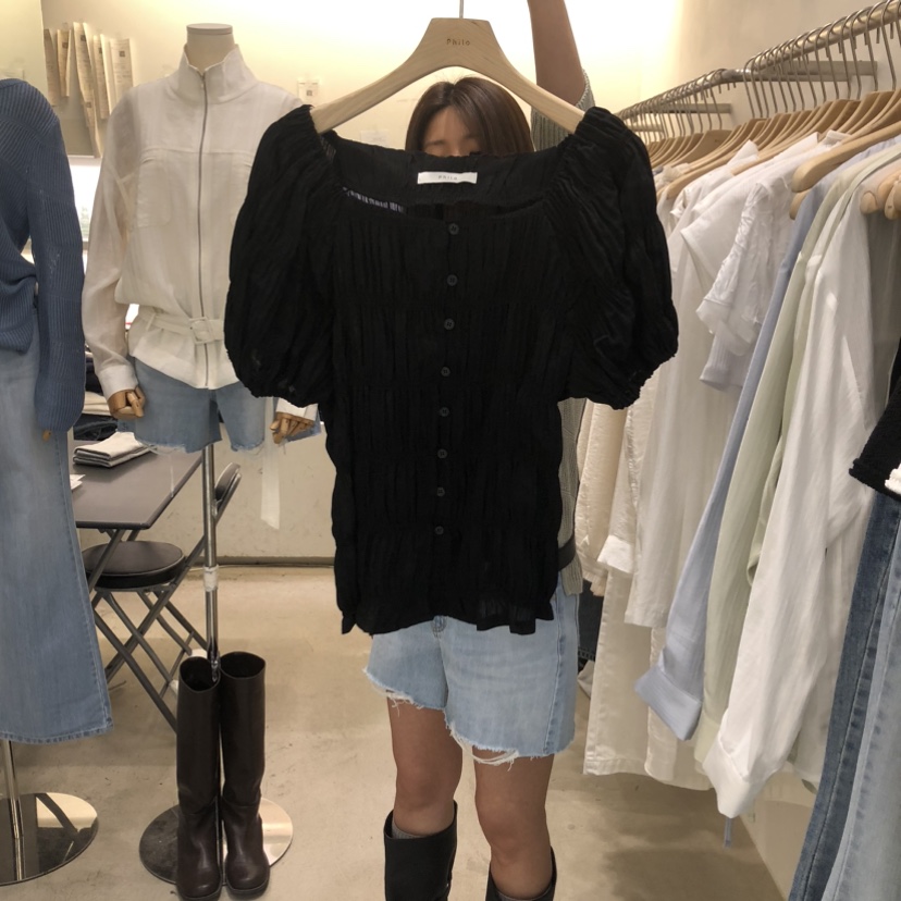 PHILO韓國直郵女士新款時尚人氣推薦熱賣休閑26夏季襯衫蕾絲衫PHILO襯衫/蕾絲衫圖色2