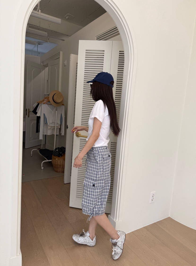 LUMIPLE東大門實拍韓國女裝新款職業26夏季人氣時尚短褲格紋LUMIPLE短褲