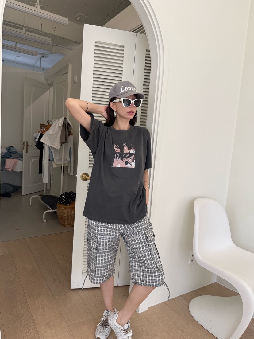 LUMIPLE東大門實拍韓國女裝新款職業26夏季人氣時尚短褲格紋LUMIPLE短褲圖色2