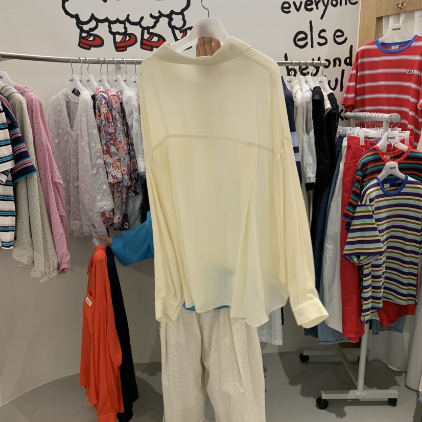 VENTI韓國東大門代購女裝新款職業26春夏26夏季襯衫蕾絲衫柔軟VENTI襯衫/蕾絲衫